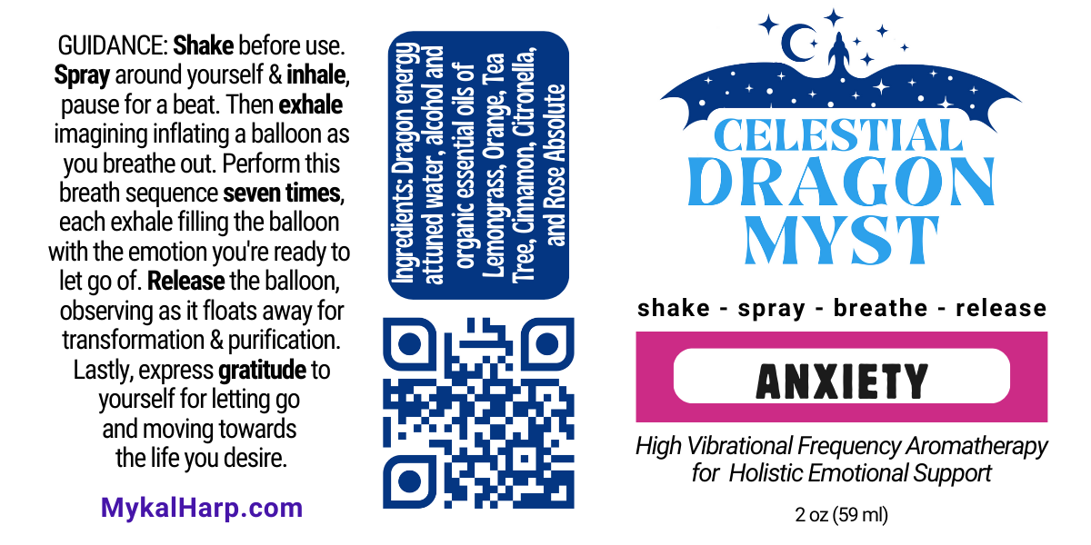 Release ANXIETY - Celestial Dragon Myst Aromatherapy Spray - 2 ounce - Organic